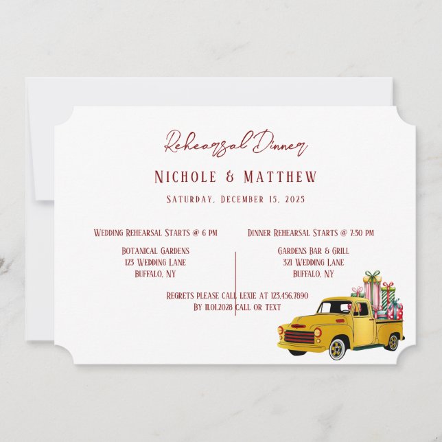 Invitación Navidades de camiones antiguos ensayan cena (Anverso)