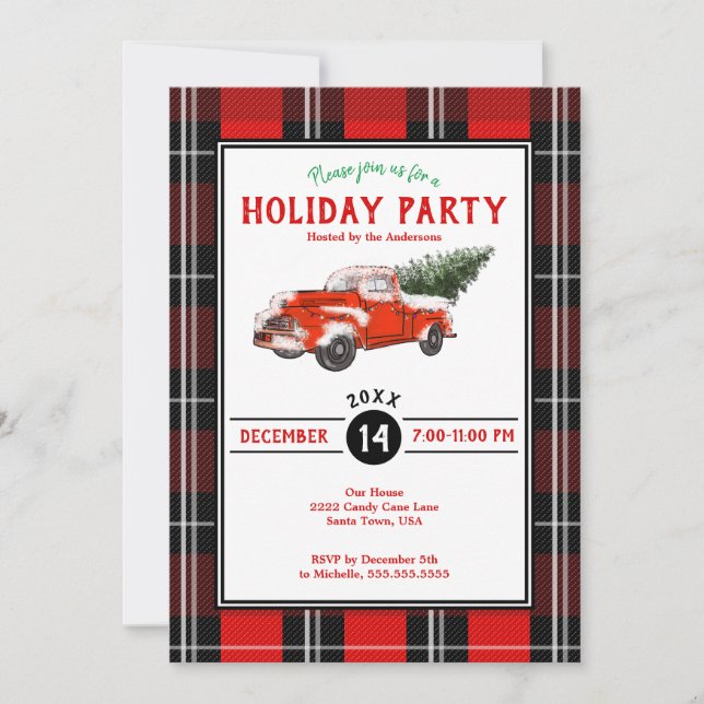 Invitación Navidades de camionetas rojas abandonaron fiesta n (Anverso)