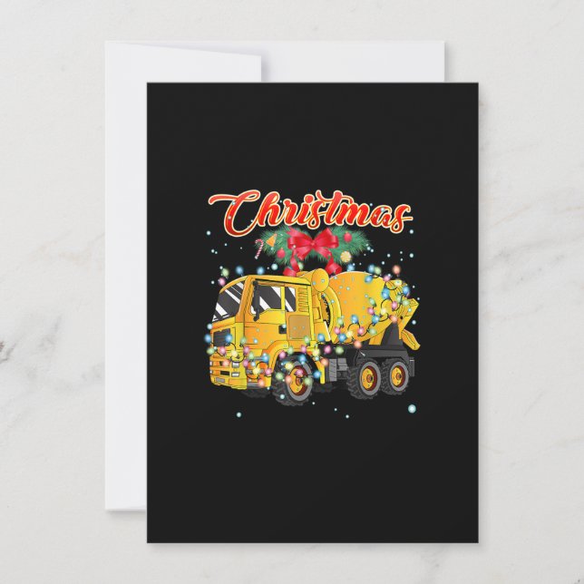 Invitación Navidades de Cement Mixer Truck (Anverso)