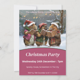 Invitación Navidades de Cerdos Carol de Guinea