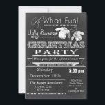 Invitación Navidades de Chalkboard Fiesta de suéter feo invit<br><div class="desc">Navidades del Chalkboard divertidos Invitaciones a la fiesta del suéter en tachuela</div>