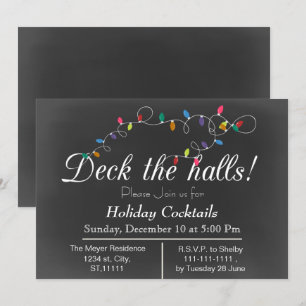 Invitación Navidades de Chalkboard invitan a fiesta de feriad