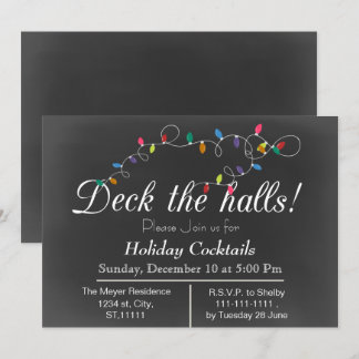 Invitación Navidades de Chalkboard invitan a fiesta de feriad