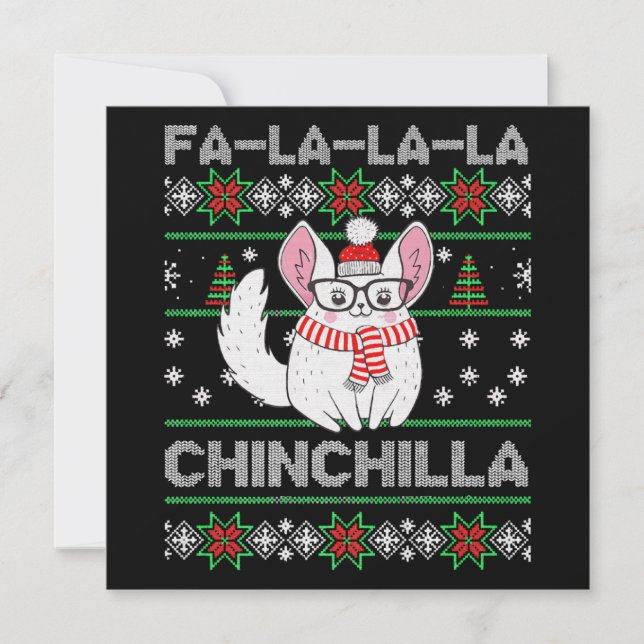 Invitación Navidades De Chinchilla Fea Regalo Por El Amor De  (Anverso)