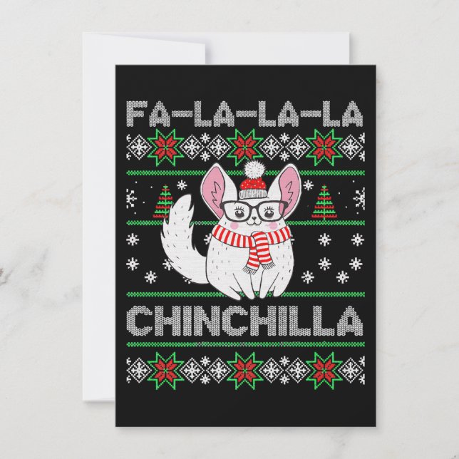 Invitación Navidades De Chinchilla Fea Regalo Por El Amor De  (Anverso)