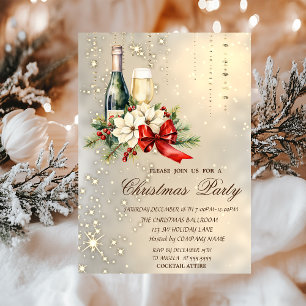 Invitación Navidades de Cocktail Holly Berry Red Bow Company