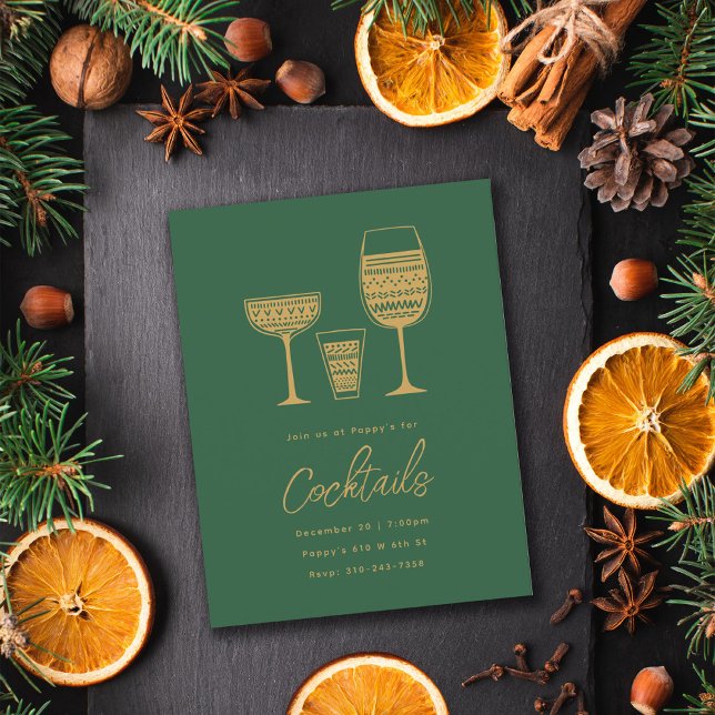 Invitación Navidades de cócteles con patrón Fiesta de cóctele (Subido por el creador)