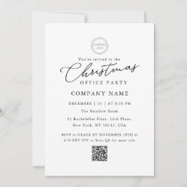 Invitación Navidades de código QR clásicos de logotipo Fiesta