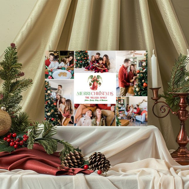 Invitación Navidades de collage de fotos Angel Fancy Typograp (Subido por el creador)