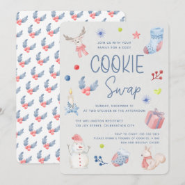 Invitación Navidades de color de agua de vacaciones lindo int