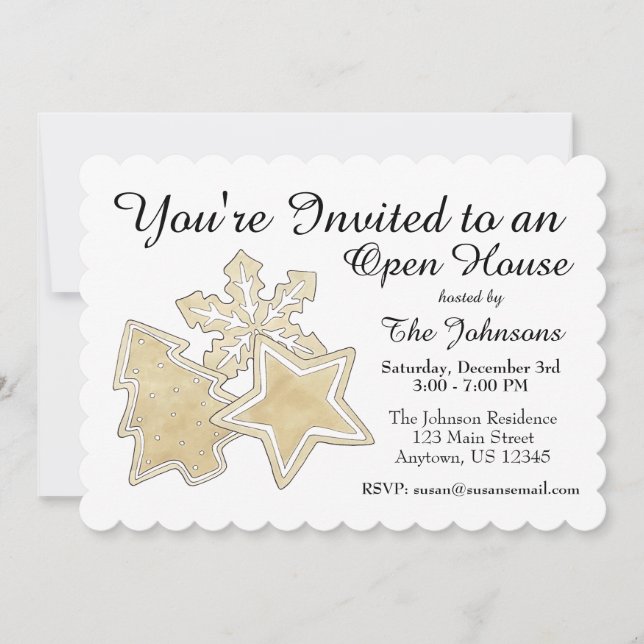 Invitación Navidades de copas de nieve en árboles, vacaciones (Anverso)