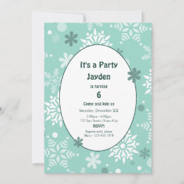 Invitación Navidades de copas de nieve en invierno Fiesta de