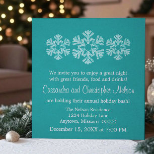 Invitación Navidades de copos de nieve de vacaciones Fiesta,