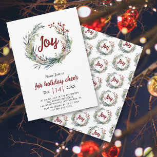 Invitación Navidades de corona, bayas rojas Navidades de aleg