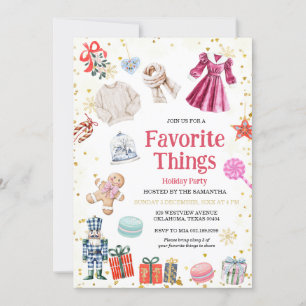 Invitación Navidades de cosas favoritas Fiesta de vacaciones