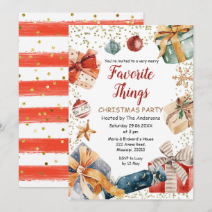 Invitación Navidades de cosas favoritas intercambian Fiesta d