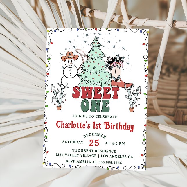Invitación Navidades de Cowboy occidentales dulces un cumplea (Subido por el creador)