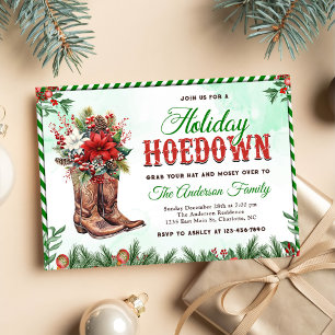Invitación Navidades de Cowboy occidentales Fiesta Hoedown
