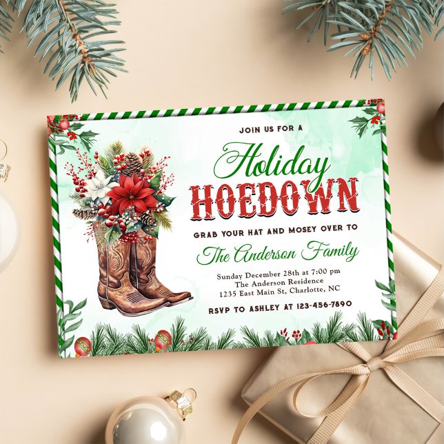 Invitación Navidades de Cowboy occidentales Fiesta Hoedown (Subido por el creador)