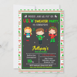 Invitación Navidades de cumpleaños de una fiesta de suéter fe