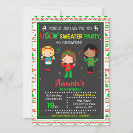 Invitación Navidades de cumpleaños de una fiesta de suéter fe