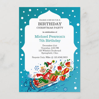 Invitación Navidades de cumpleaños, Fiesta Kid