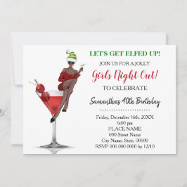 Invitación Navidades de cumpleaños por la noche, vamos a hart