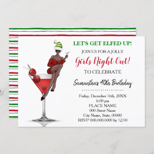 Invitación Navidades de cumpleaños por la noche, vamos a hart