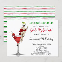 Invitación Navidades de cumpleaños por la noche, vamos a hart