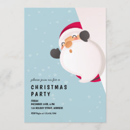 Invitación Navidades de Cute Funny Peeking Santa Claus