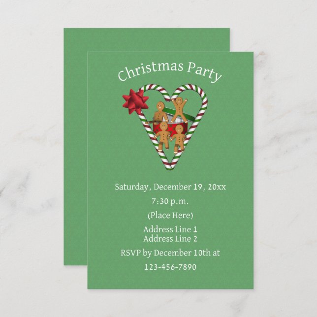 Invitación Navidades de Cute Gingerbread (Anverso / Reverso)