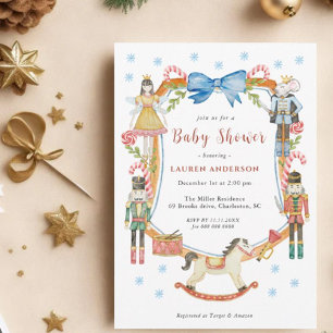 Invitación Navidades de Cute Nutcracker Baby Shower