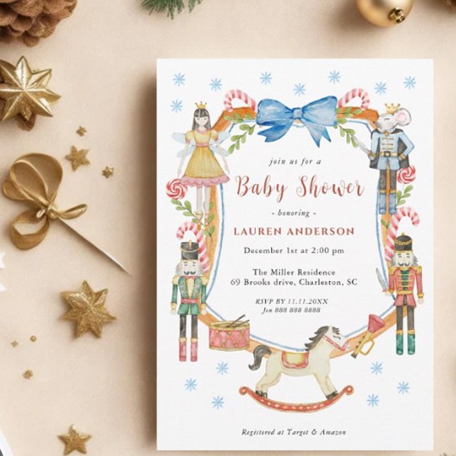 Invitación Navidades de Cute Nutcracker Baby Shower (Subido por el creador)