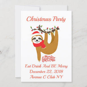 Invitación Navidades de Cute Personalizado Sloth