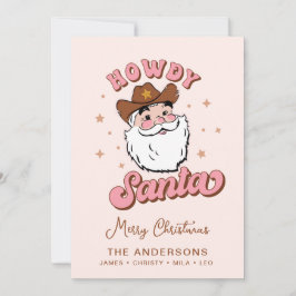 Invitación Navidades de Cute Retro Howdy Santa Cowboy Texas