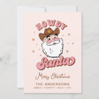 Navidades de Cute Retro Howdy Santa Cowboy Texas