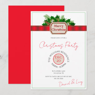 Invitación navidades de decoración "Feliz Navidad" Fiesta