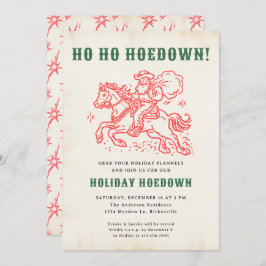 Invitación Navidades de diversiones Santa Holiday Hoedown Ret