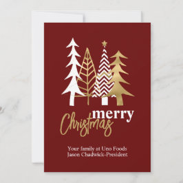 Invitación Navidades de Doodle Art Trees Red Company