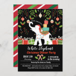 Invitación Navidades de elefantes blancos intercambio de rega<br><div class="desc">[Todo el texto es editable]Consiga este diseño elegante ahora! Ocasión: Fiesta de navidades, fiesta de elefantes blancos, intercambio de regalos, fiesta sucio de santa, brunch, cena, fiesta de la suerte de la olla, calentamiento de la casa, etc.Tema: Navidades, intercambio de regalosEstilo: moderno, moda, alegre y divertidoColores: colores rojos, blancos, verdes...</div>