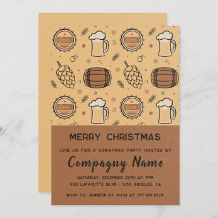 Invitación Navidades de empresa Fiesta Beer Rustic