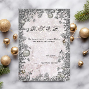 Invitación Navidades de encantamiento de invierno se casan co