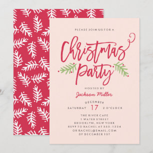 Invitación Navidades de escritura de pincel moderno Fiesta de