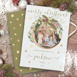 Invitación Navidades de Eucalyptus y de abeto eran estrellas