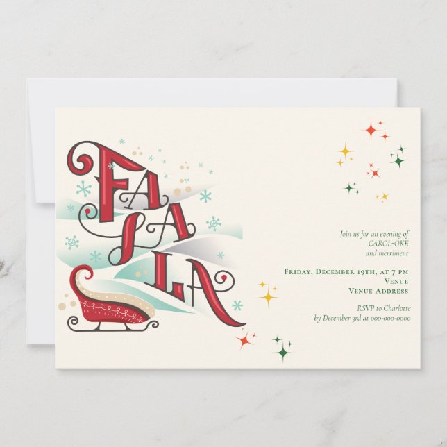 Invitación Navidades de familia Karaoke 24 Church Carols Serv (Anverso)