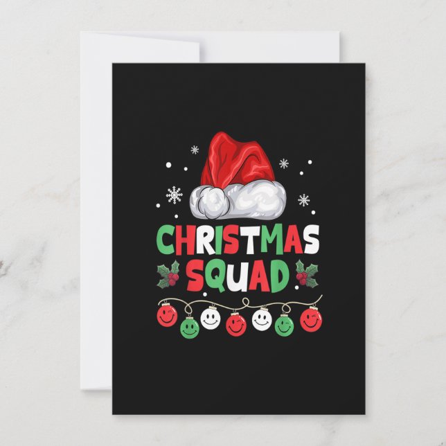 Invitación Navidades de familia Squad Santa 2022 Team Xmas Li (Anverso)