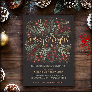 Invitación Navidades de ferias feriales feriales brillantes