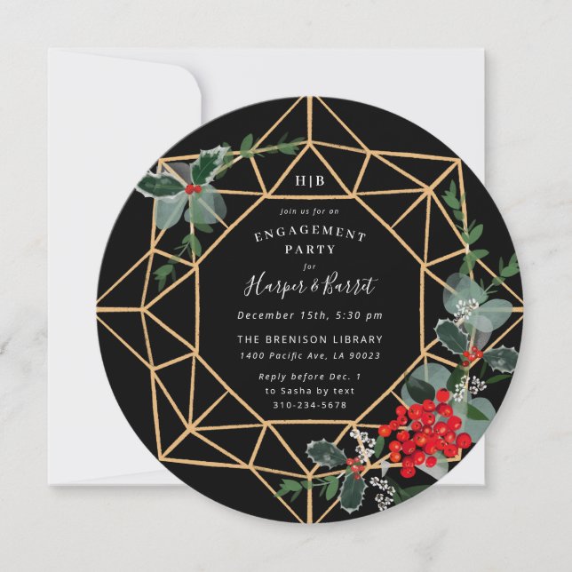 Invitación Navidades de Fiesta de Bodas de Vacaciones (Anverso)