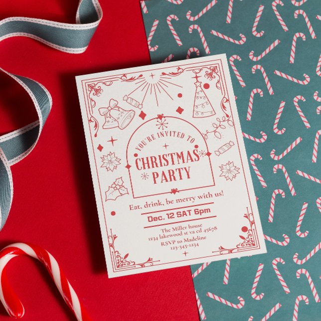 Invitación navidades de fiesta tardía moderna (Subido por el creador)