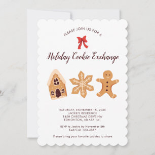Invitación Navidades de Fiestas de Holiday Cookie Exchange